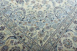 Close-up detail of New Nain rug from Iran / Persia showing Wool weave