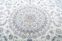 Central medallion detail of New Nain rug from Iran / Persia