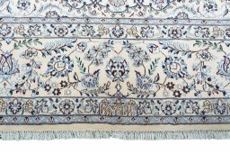 Full view of New Nain rug from Iran / Persia, 342 × 245 cm in Beige tones