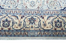 Full view of New Nain rug from Iran / Persia, 310 × 212 cm in Beige tones