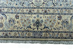 Close-up detail of New Nain rug from Iran / Persia showing Cork weave
