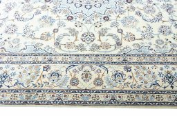 Full view of New Nain rug from Iran / Persia, 307 × 200 cm in Beige tones