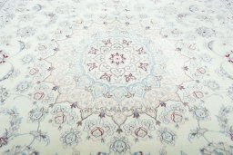 Central medallion detail of 2000s Nain rug from Iran / Persia
