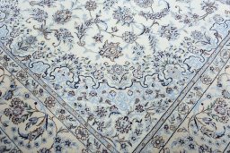 Close-up detail of New Nain rug from Iran / Persia showing Cork weave