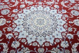 Central medallion detail of New Nain rug from Iran / Persia