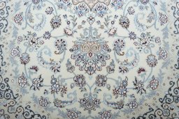 Close-up detail of New Nain rug from Iran / Persia showing Cork weave