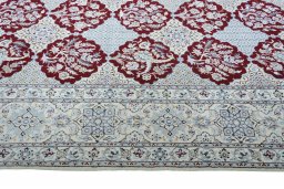 Close-up detail of New Nain rug from Iran / Persia showing Cork weave