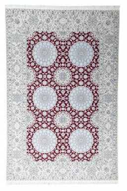 Full view of New Nain rug from Iran / Persia, 314 × 206 cm in Red tones