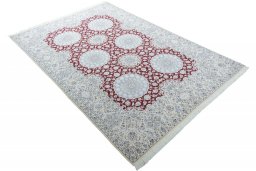 Close-up detail of New Nain rug from Iran / Persia showing Cork weave