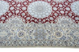 Full view of New Nain rug from Iran / Persia, 314 × 206 cm in Red tones