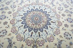 Central medallion detail of New Nain rug from Iran / Persia
