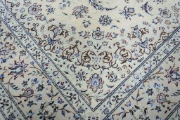 Full view of New Nain rug from Iran / Persia, 208 × 134 cm in Beige tones