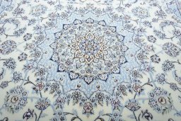 Central medallion detail of New Nain rug from Iran / Persia