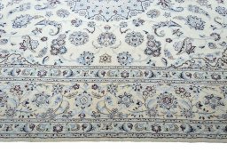 Close-up detail of New Nain rug from Iran / Persia showing Cork weave