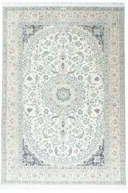 Full view of 2000s Nain rug from Iran / Persia, 300 × 207 cm in Beige tones