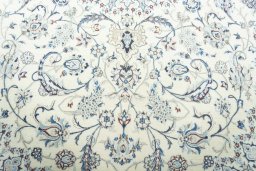 Close-up detail of 2000s Nain rug from Iran / Persia showing Cork weave