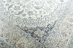 Full view of 2000s Nain rug from Iran / Persia, 300 × 207 cm in Beige tones