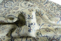 Surface texture of New Nain rug with natural Wool and intricate pattern
