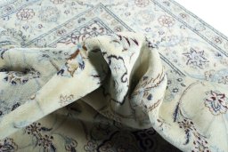 Surface texture of New Nain rug with natural Wool and intricate pattern