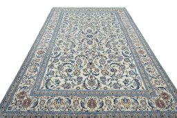 Surface texture of New Nain rug with natural Wool and intricate pattern