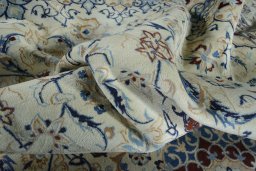 Surface texture of New Nain rug with natural Wool and intricate pattern