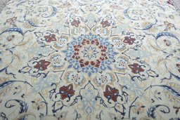 Central medallion detail of New Nain rug from Iran / Persia