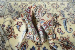 Surface texture of New Nain rug with natural Wool and intricate pattern
