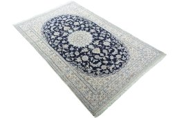 Close-up detail of New Nain rug from Iran / Persia showing Cork weave