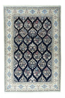 Full view of New Nain rug from Iran / Persia, 200 × 134 cm in Blue tones