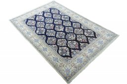 Close-up detail of New Nain rug from Iran / Persia showing Cork weave