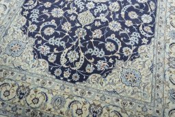 Close-up detail of New Nain rug from Iran / Persia showing Cork weave