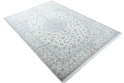 Close-up detail of New Nain rug from Iran / Persia showing Cork weave