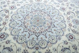 Central medallion detail of New Nain rug from Iran / Persia