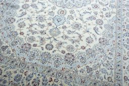 Close-up detail of New Nain rug from Iran / Persia showing Cork weave