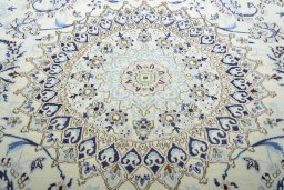 Central medallion detail of New Nain rug from Iran / Persia