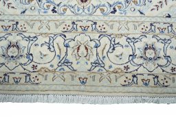 Full view of New Nain rug from Iran / Persia, 352 × 252 cm in Beige tones