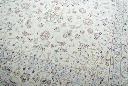 Close-up detail of New Nain rug from Iran / Persia showing Wool weave