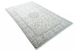 Close-up detail of New Nain rug from Iran / Persia showing Wool weave
