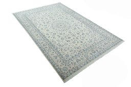 Close-up detail of New Nain rug from Iran / Persia showing Wool weave