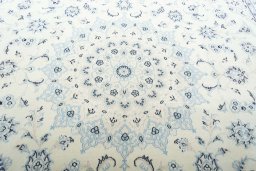 Central medallion detail of New Nain rug from Iran / Persia