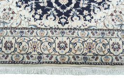 Full view of New Nain rug from Iran / Persia, 194 × 126 cm in Blue tones