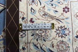 Close-up detail of New Nain rug from Iran / Persia showing Cork weave