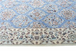 Close-up detail of New Nain rug from Iran / Persia showing Cork weave