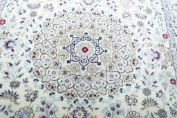 Central medallion detail of New Nain rug from Iran / Persia
