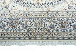 Full view of New Nain rug from Iran / Persia, 296 × 210 cm in Beige tones