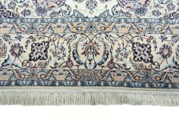 Full view of New Nain rug from Iran / Persia, 308 × 203 cm in Beige tones