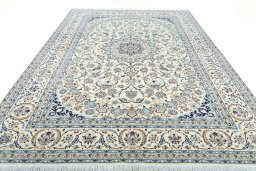 Surface texture of New Nain rug with natural Wool and intricate pattern