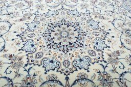 Central medallion detail of New Nain rug from Iran / Persia