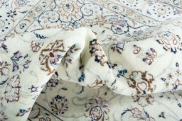 Surface texture of New Nain rug with natural Wool and intricate pattern