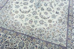 Close-up detail of New Nain rug from Iran / Persia showing Wool weave